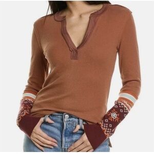 NWT Free People We the Free Mikah Waffle Knit Layering Cuff Autumn Combo Large